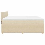 vidaXL Sommier à lattes de lit avec matelas Crème 200x200 cm Tissu