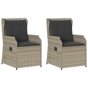 vidaXL Banc de jardin 2 Pièces Gris clair polyrotin