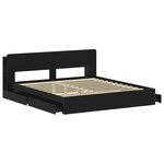 vidaXL Cadre de lit avec rangement Noir 200 x 200 cm Bois d'ingénierie