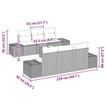 vidaXL Set de canapé de jardin 7 pièces avec coussins gris en rotin synthétique