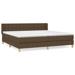 vidaXL Sommier à lattes de lit avec matelas Marron foncé 180x200 cm