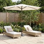 vidaXL Parasol de jardin 270 x 270 cm Polyester Rectangulaire Crème