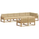 vidaXL Ensemble de canapés d'extérieur 6 pc Blanc et Beige Polyester