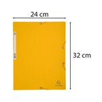 Chemise 3 Rabats À Élastiques Carte Lustrée 400g/m2 - A4 - Jaune - X 25 - Exacompta