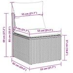 vidaXL Salon de jardin 6 Pièces avec coussins gris clair résine tressée