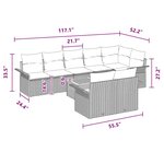 vidaXL Ensemble de canapé de jardin 9 Pièces Noir Poly rotin
