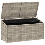 vidaXL Boîte de rangement de jardin gris clair 110x50x58 cm rotin