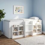 vidaXL Cadre de Lit Élevé pour Enfants 2 Pièces Blanc 90 x 190 cm