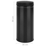 vidaXL Poubelle à capteur automatique 80 L Acier au carbone Noir