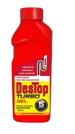 Gel Déboucheur Canalisation Turbo - 500 ml DESTOP