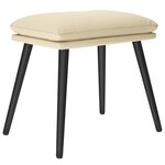 vidaXL Chaise de relaxation avec tabouret Crème Tissu