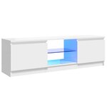 vidaXL Meuble TV avec lumières LED blanc brillant 120x30x36 cm