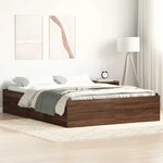 vidaXL Cadre de lit chêne marron 150x200 cm très grand
