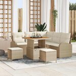 vidaXL Ensemble de canapé de jardin 8 Pièces Beige  Crème 80 x 80 x 71 cm