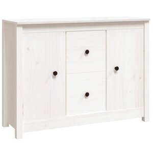 vidaXL Buffet Blanc 100x35x74 cm Bois massif de pin