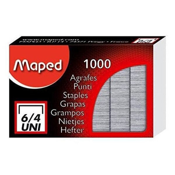 Agrafes 6/4 uni  zingués  Boite de 1000 MAPED