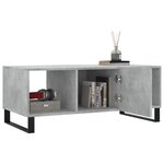 vidaXL Table basse gris béton 102x50x40 cm bois d'ingénierie