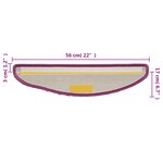 vidaXL Tapis d'escalier 15 Pièces violet 56x17x3 cm