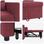 vidaXL Canapé Lit Simple Rouge bordeaux 90 x 165 x 87 cm tissu