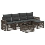 vidaXL Ensemble de canapé de jardin 6 pc Gris et Gris foncé polyrotin