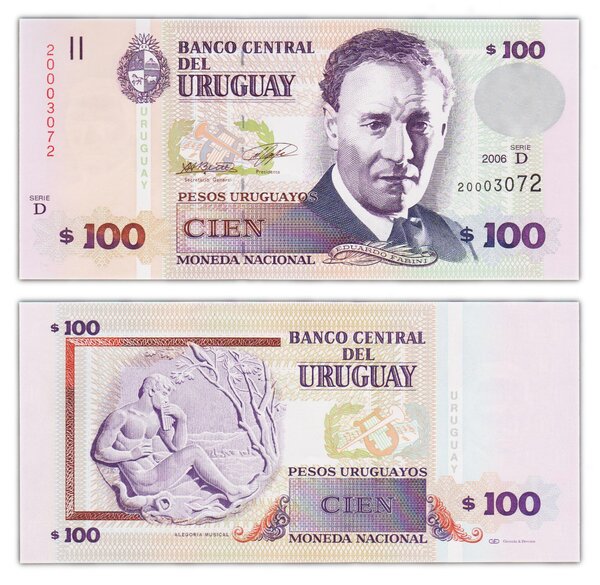 Billet de collection 100 pesos 2006 uruguay -neuf - p85a