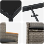 vidaXL Set de 5 Pièces de Salle à Manger de Jardin avec Coussins Gris Poly Rattan