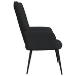 Vidaxl chaise de relaxation avec tabouret noir tissu