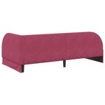 vidaXL Cadre de lit d'angle Rouge bordeaux 90 x 200 cm Velours