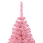 vidaXL Demi sapin de Noël artificiel avec support Rose 210 cm PVC
