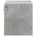 vidaXL Tables de chevet murales avec lumières LED 2 Pièces gris béton