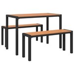 vidaXL Ensemble de salle à manger pour jardin 3 Pièces Marron Acier
