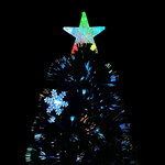 vidaXL Sapin de Noël et flocons de neige LED Noir 210 cm Fibre optique