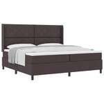 vidaXL Lit à ressorts avec matelas Marron foncé 200 x 200 cm tissu