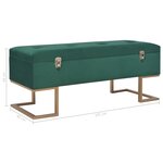 vidaXL Banc avec compartiment de rangement 105 cm Vert Velours