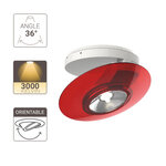 Spot en saillie led - orientable - bague rouge - cons. 4 5w (eq. 40w) - 300 lumens - blanc chaud