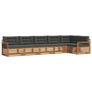 vidaXL Ensemble de canapés d'extérieur 6 Pièces Naturel et Anthracite