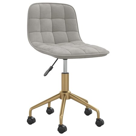 vidaXL Chaise pivotante de salle à manger Gris clair Velours