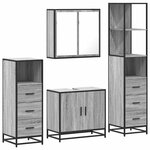 vidaXL Ensemble de meubles de salle de bain 4 Pièces sonoma gris