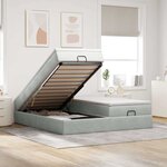 VidaXL Cadre de lit ottoman et matelas gris clair 160x200cm velours