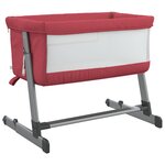 vidaXL Lit pour bébé avec matelas Rouge Tissu de lin