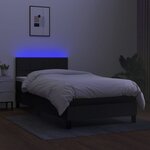 vidaXL Sommier à lattes de lit avec matelas LED Noir 100x200 cm Tissu