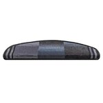 vidaXL Tapis d'escalier autocollants 15 Pièces Noir et gris 65x21x4 cm