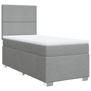 vidaXL Sommier à lattes de lit et matelas Gris clair 90x190 cm Tissu