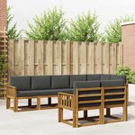 vidaXL Ensemble de canapés d'extérieur 8 Pièces Naturel et Anthracite