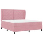 lit box spring vidaXL avec matelas rose 180x200 cm en velours