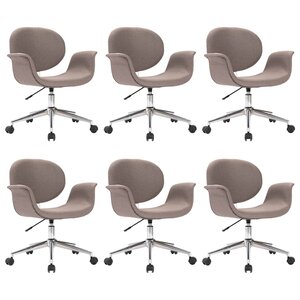 vidaXL Chaises pivotantes à manger lot de 6 taupe tissu