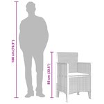 vidaXL Chaises de jardin avec coussins 4 Pièces gris clair en poly rattan