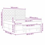 vidaXL Lit à ressorts avec matelas et banc noir 160x200 cm velours