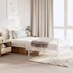 vidaXL Cadre de lit métal avec tête de lit/pied de lit blanc 100x200cm