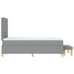 vidaXL Lit à ressorts avec matelas et banc Gris clair 120x200 cm Tissu